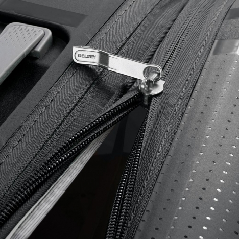 چمدان-دلسی-مدل-clavel-خاکستری-384583011-نمای-زیپ-باز