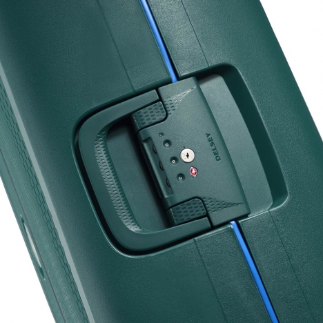 چمدان-دلسی-مدل-moncey-سبز-384482003-نمای-دسته-و-قفل-چمدان